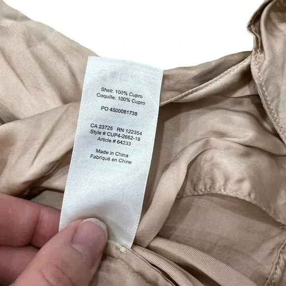 Wilfred Coffee Brown Peaufiner Cupro Front Tie Blouse XS - Picture 6 of 7